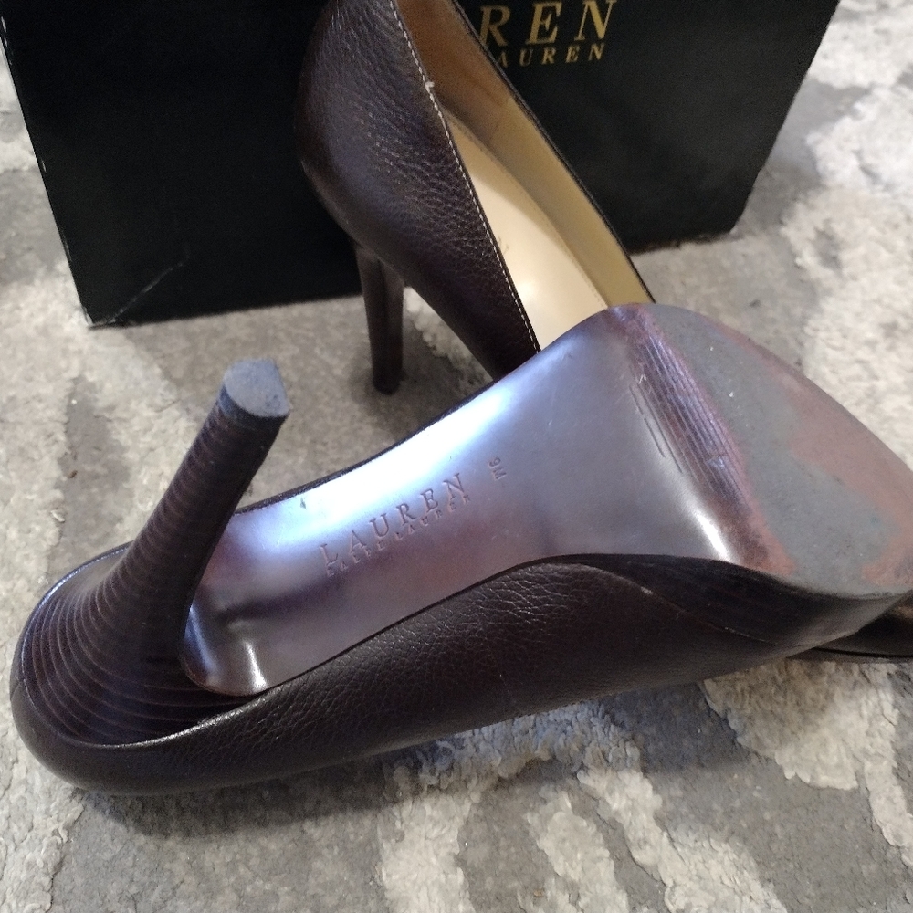 Lauren Ralph Lauren Brown Pebble Grain Dava - Picture 4 of 6